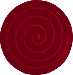 Červený vlněný koberec Think Rugs Spiral, ⌀ 140 cm