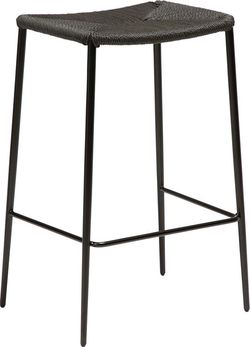 Černá barová židle s ocelovými nohami DAN-FORM Stiletto, výška 68 cm
