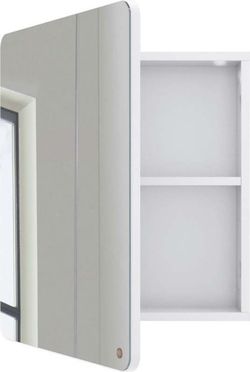 Bílá nástěnná koupelnová skříňka se zrcadlem Tom Tailor for Tenzo Color Bath