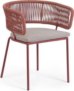 Zahradní židle s ocelovou konstrukcí a hnědým výpletem La Forma Nadin