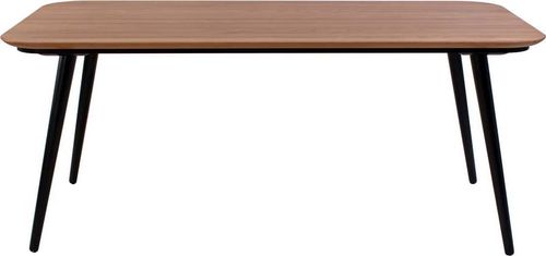 Jídelní stůl z jasanového dřeva s černými nohami Ragaba Contrast, 180 x 90 cm