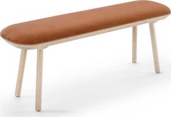 Oranžová sametová lavice EMKO Naïve, 140 cm