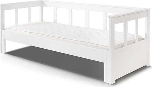 Bílá rozkládací postel z masivního borovicového dřeva Vipack Pino, 200 x 90 cm