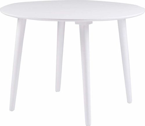 Bílý jídelní stůl ze dřeva kaučukovníku Rowico Lotte, ⌀ 106 cm