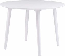 Bílý jídelní stůl ze dřeva kaučukovníku Rowico Lotte, ⌀ 106 cm