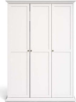 Bílá šatní skříň Tvilum Paris, 138,8 x 200,6 cm