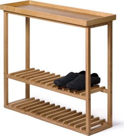 Botník/úložný stolek s přírodní deskou z dubového dřeva Wireworks Hello Storage
