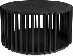 Černý konferenční stolek z dubového dřeva Woodman Drum, ø 83 cm